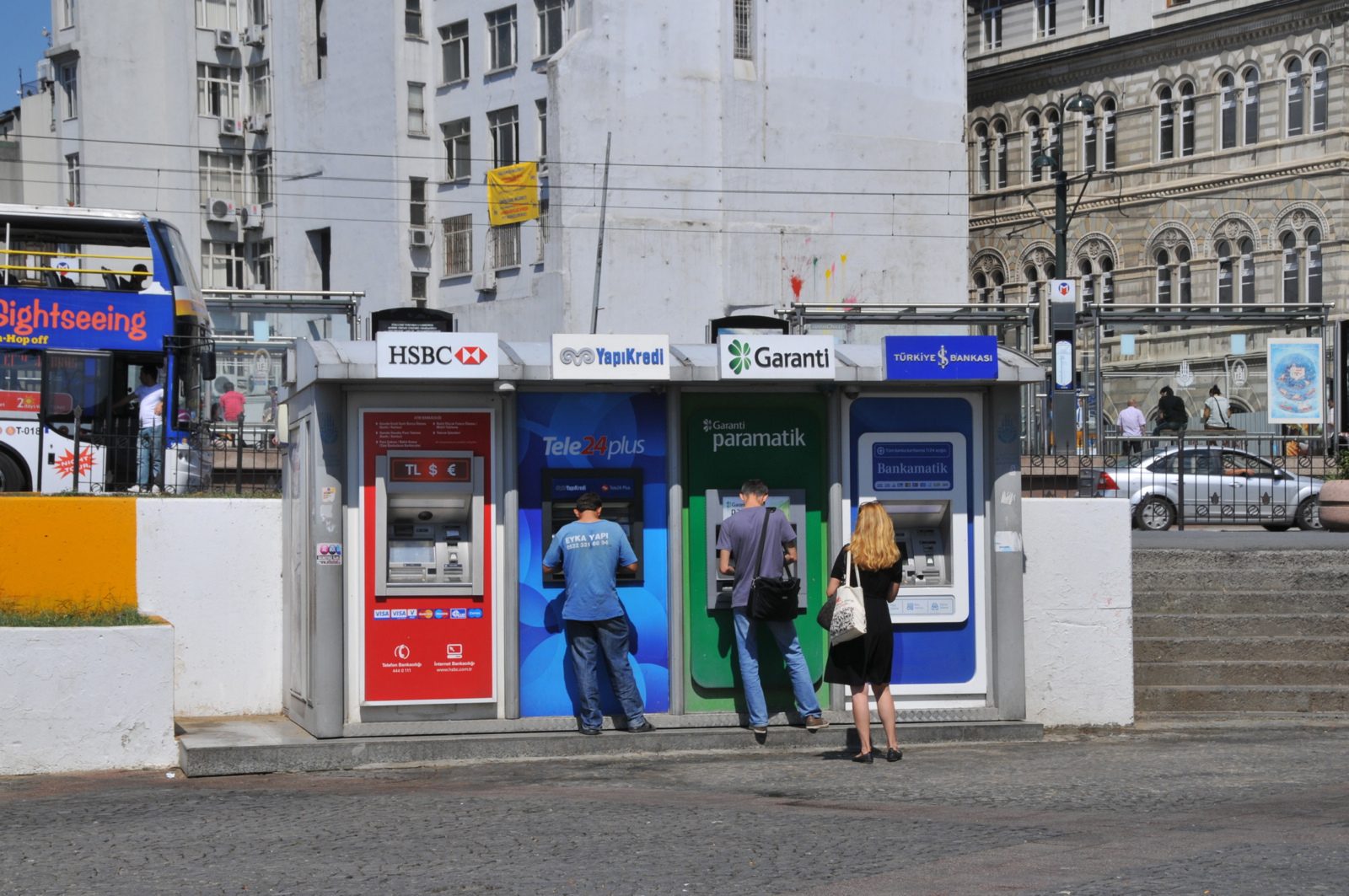 Picture of ATMs in Istanbul, Turkey.