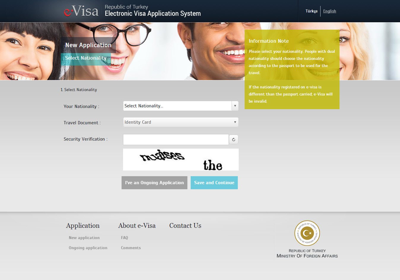 How to get a Turkish Visa or e-Visa online - Step 2