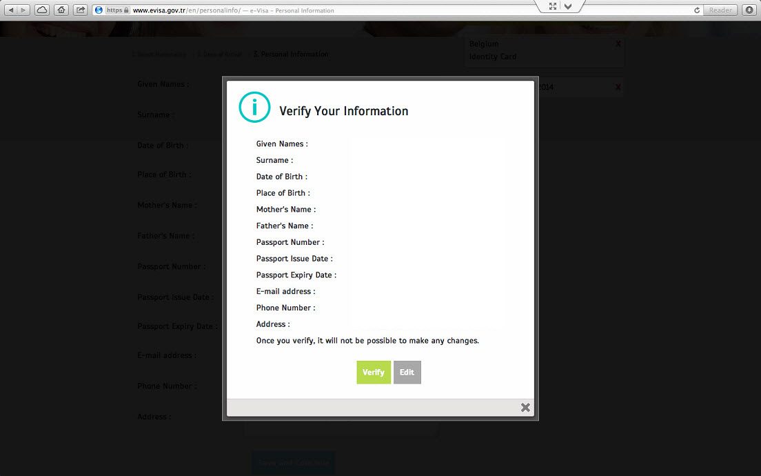 How to get a Turkish Visa or e-Visa online - Step 5