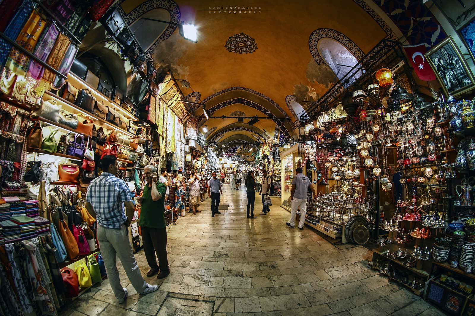 Picture inside the Grand Bazaar in Istanbul, Turkey.