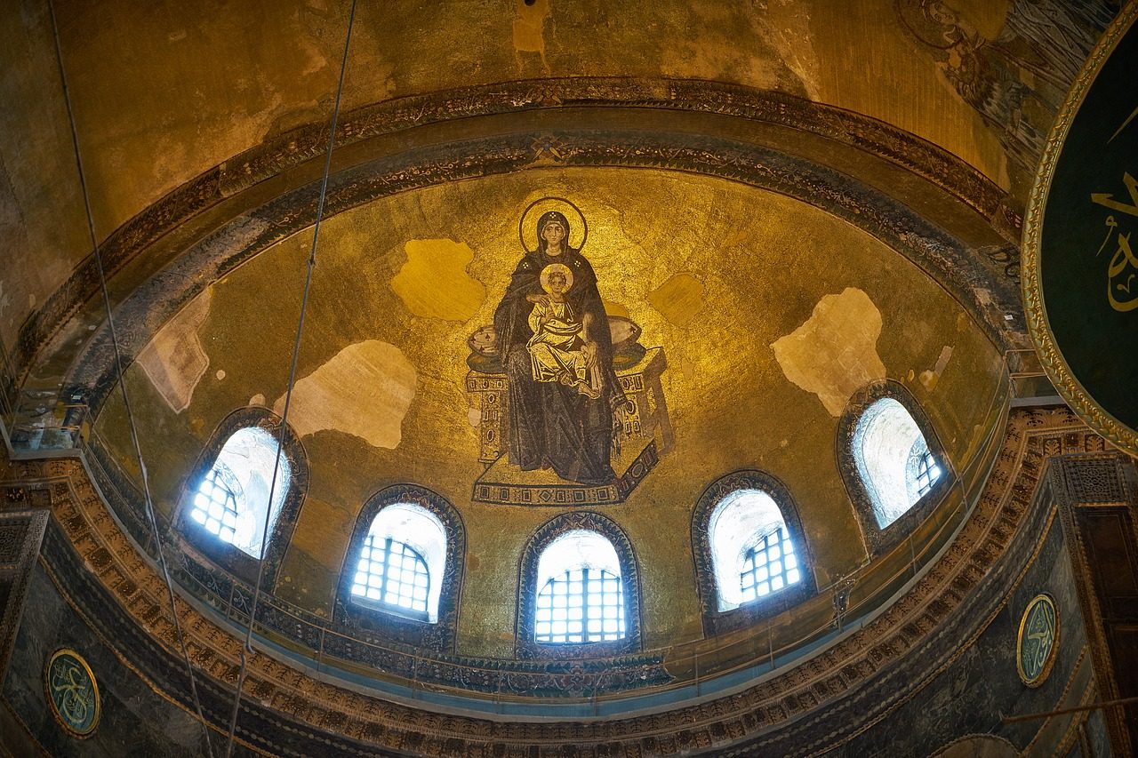 Inside the Hagia Sophia, Istanbul.