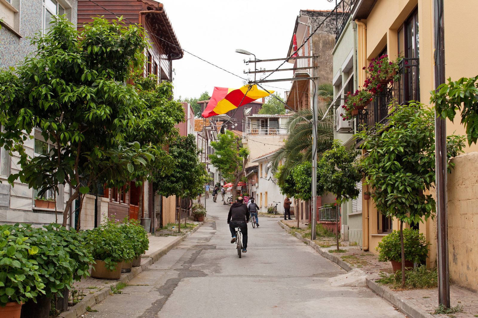 Picture of a street in Heybeliada in Istanbul, Turkey.