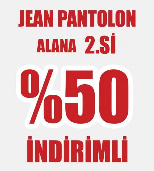 Picture of sales in Istanbul, Turkey. Buy one, get the second at 50%.