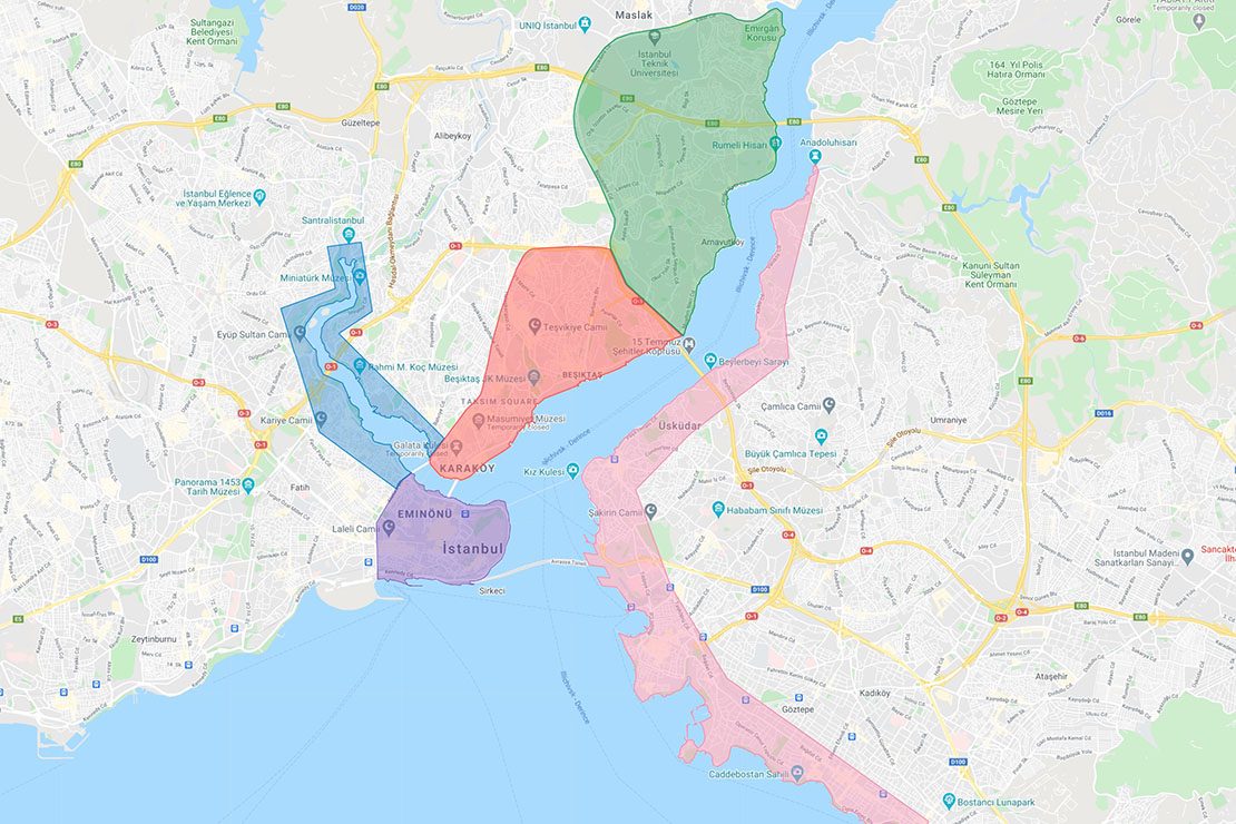 Overview of Istanbul Tourist Areas