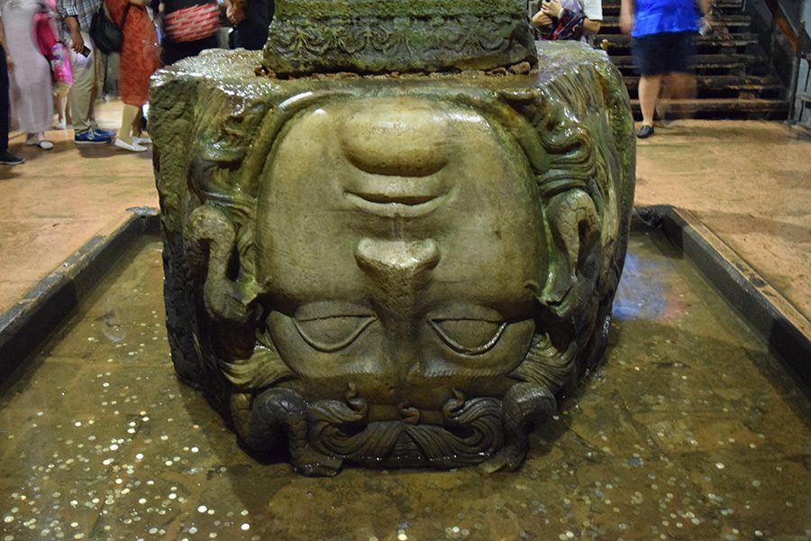 Medusa head in Baslica Cistern, Istanbul