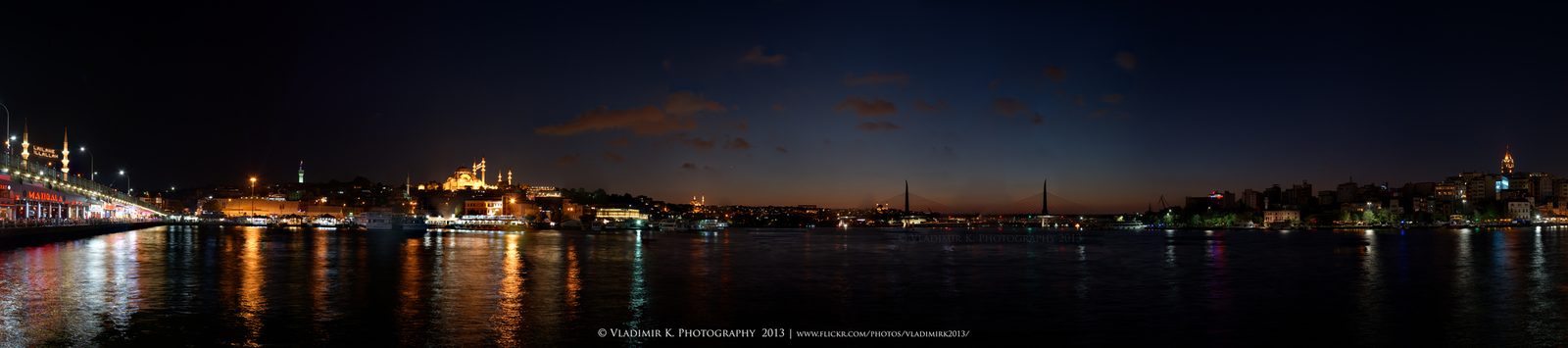 Panoramic sunset view of Istanbul.