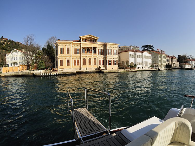 Taking a dip during private Bosphorus cruise.