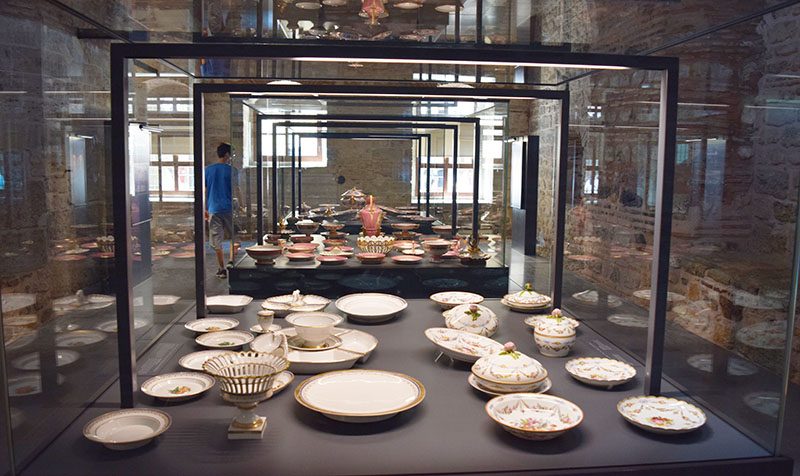 Porcelain in kitchens of Topkapi Palace in Istanbul