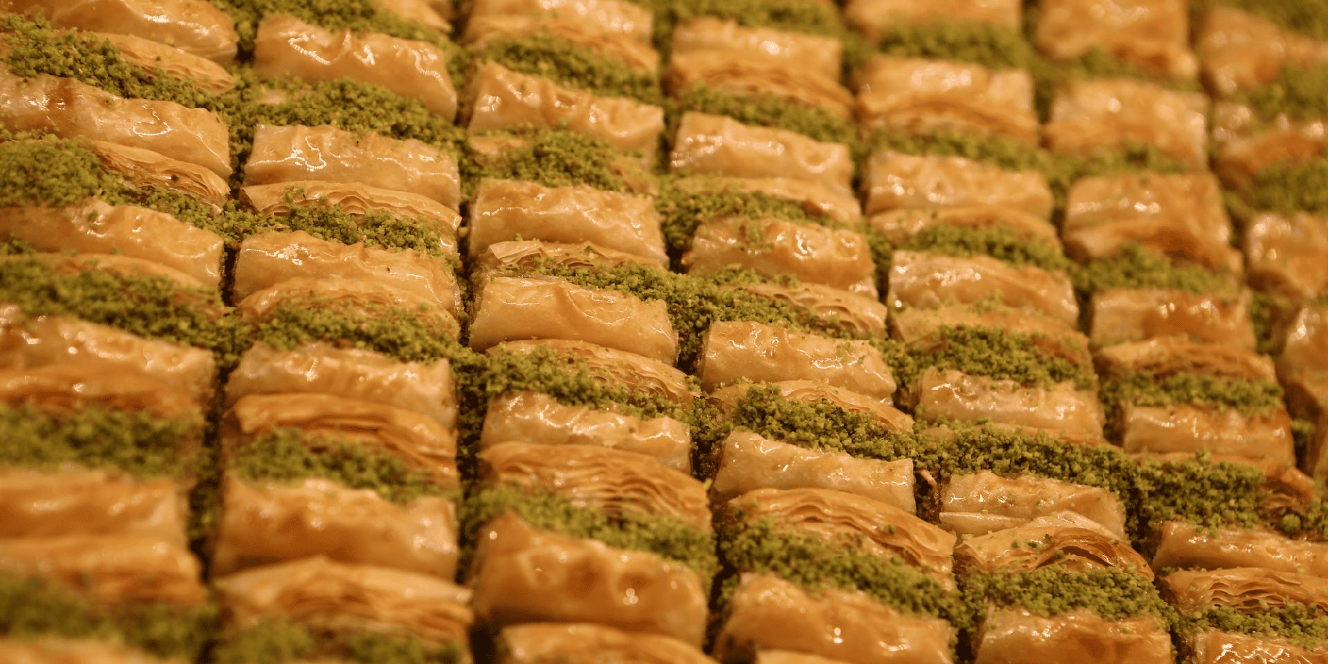 Tray of baklava in Istanbul.