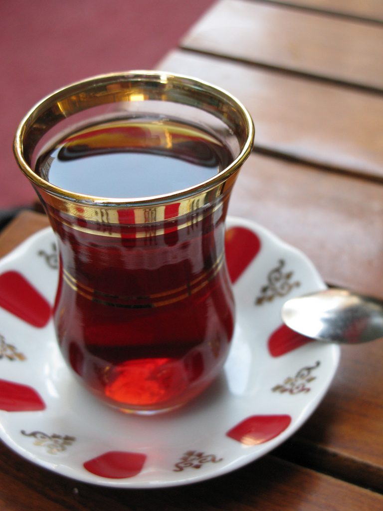 Picture of typical glass of Turkish tea.