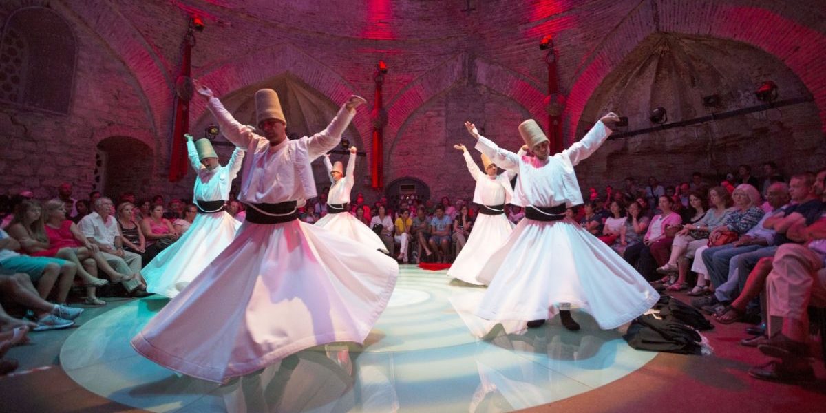 Picture of Whirling Dervishes at Hodjapasha Cultural Center in Istanbul.